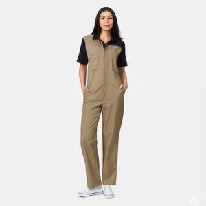Triple Five Soul Women's Two-Tone Tan/Olive Jumpsuit Size XS